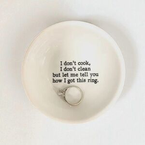 Funny Ring Dish | “I Don’t Cook, I Don’t Clean” Jewelry Holder | Gift | NIB